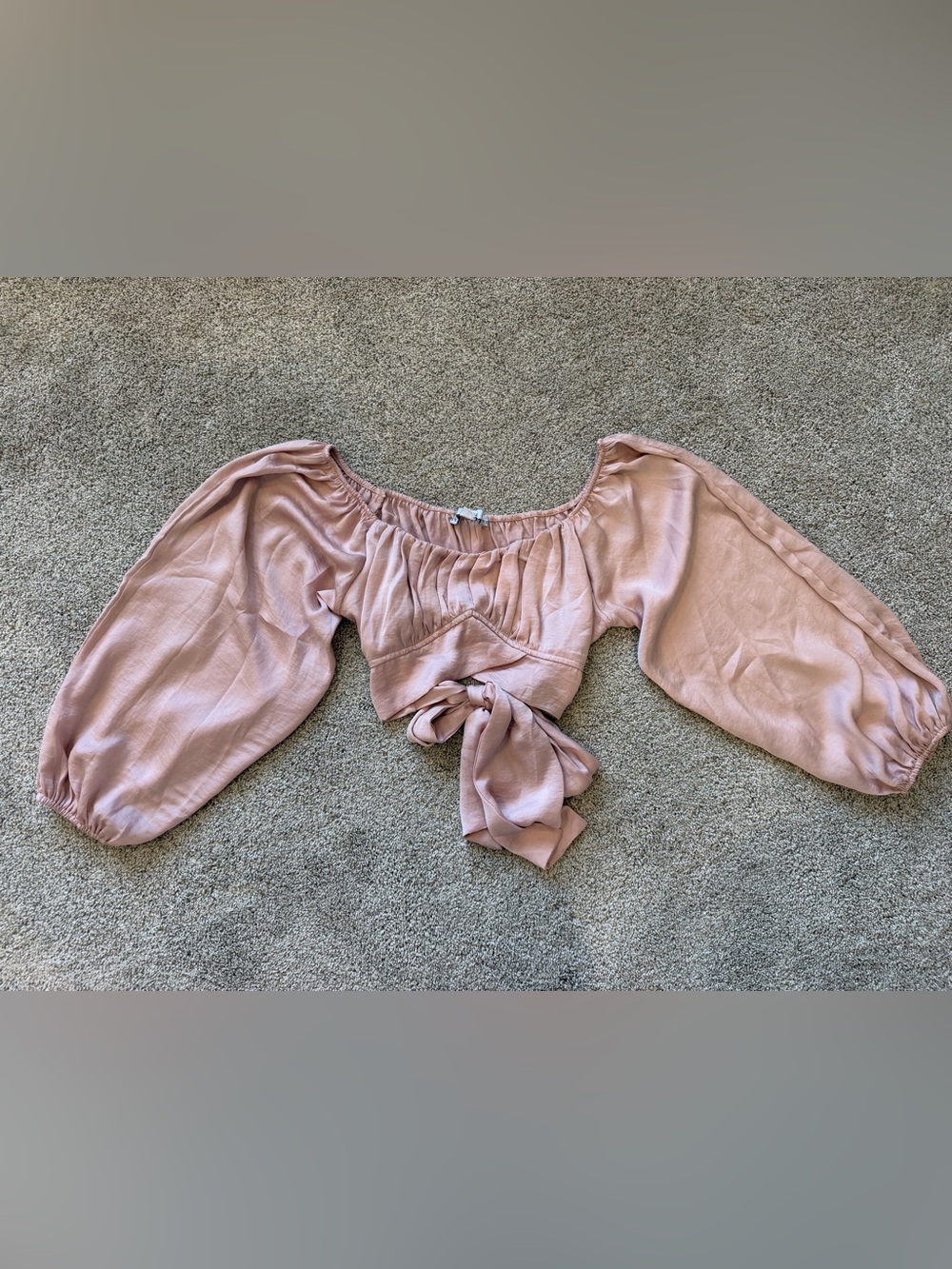Women's HYFVE Blush Pink Puff Sleeve Crop Top- Size Large